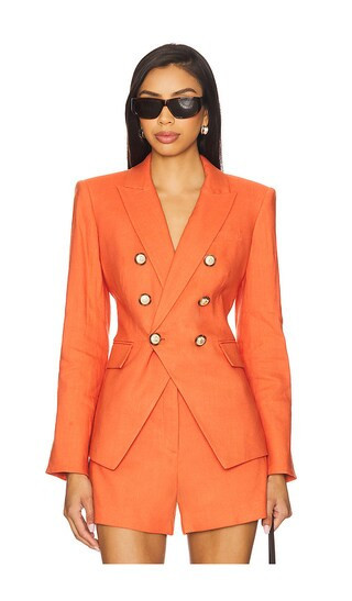 Veronica Beard Miller Dickey Jacket in Orange. - size 2 | Revolve Clothing (Global)