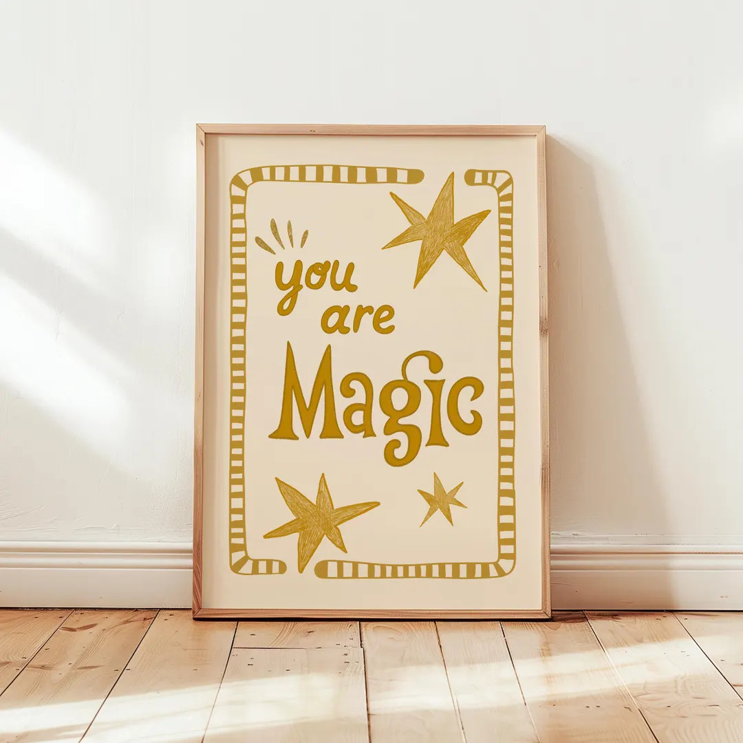 You Are Magic Print, Inspirational Wall Art, Bedroom Typography Poster, Positive Quote Print, Kid... | Etsy (US)