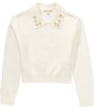 Copper Key Big Girls Pearl Collar Sweater | Dillard's | Dillard's