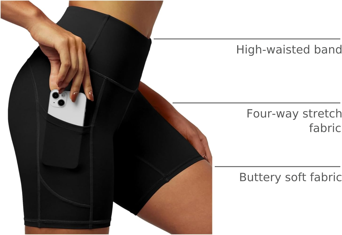 IUGA Biker Shorts Women 6" Tummy Control Workout Shorts Women with Pockets High Waisted Yoga Runn... | Amazon (US)