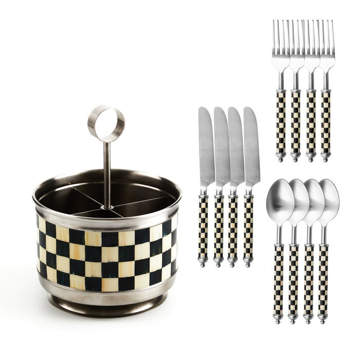 Courtly Check Supper Club Flatware & Caddy Set | MacKenzie-Childs