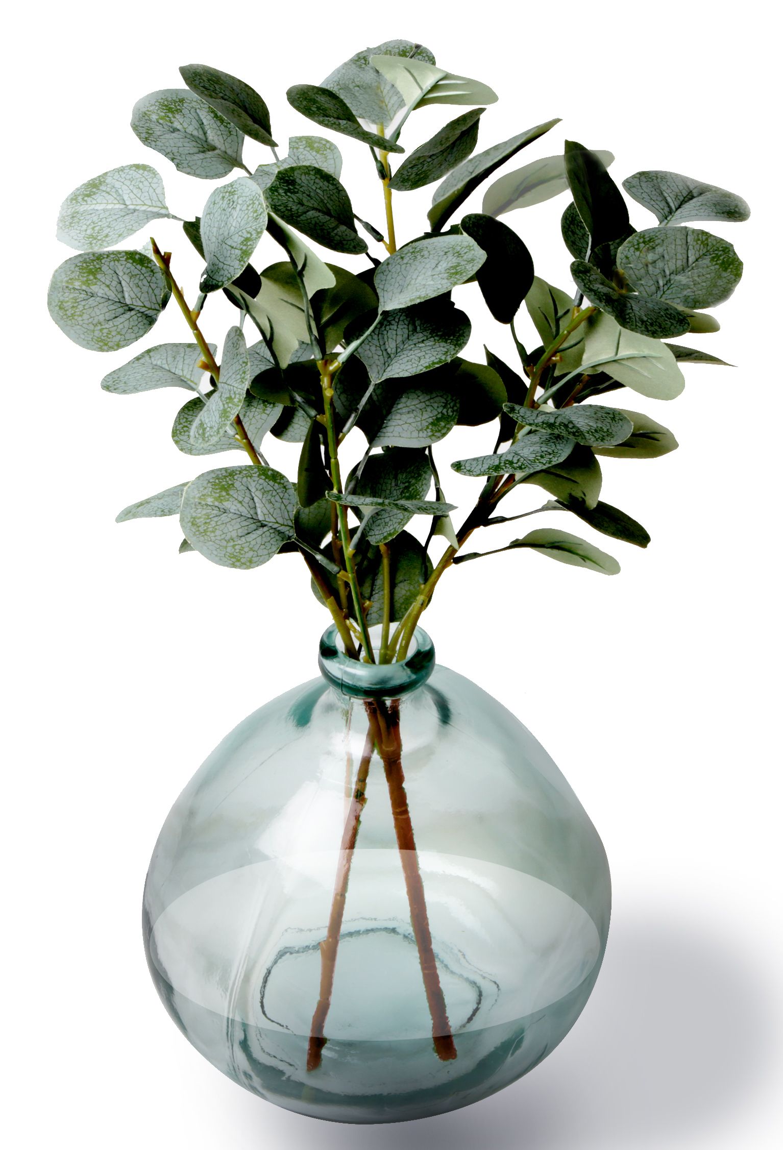 Better Homes & Gardens 12" Artificial Green Eucalyptus in Blown Glass Vase | Walmart (US)