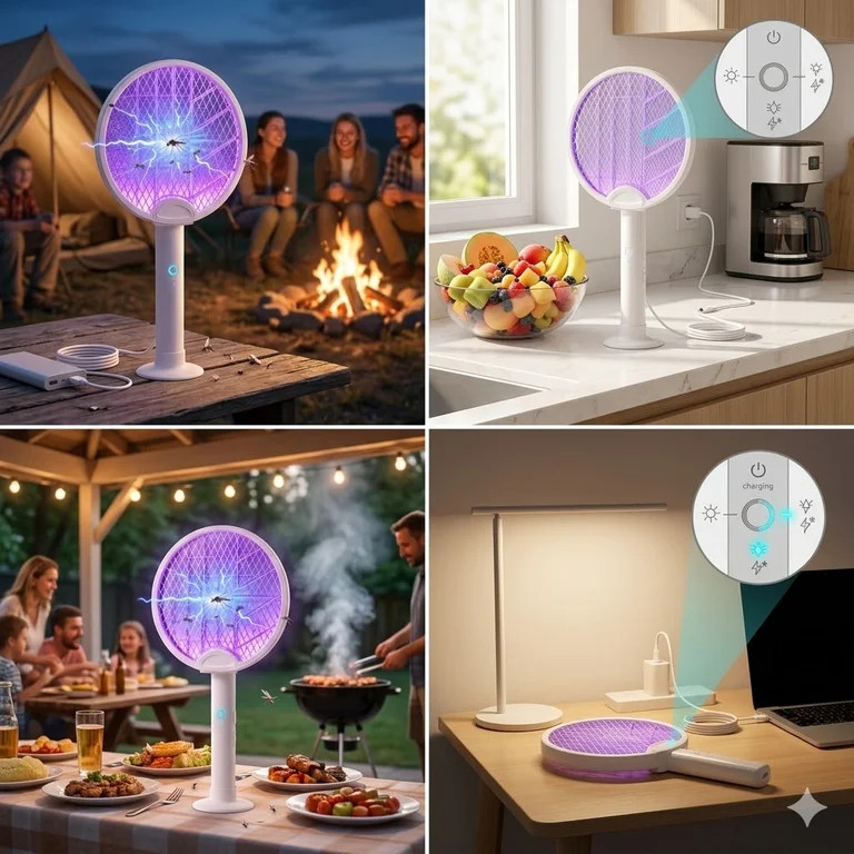 FIIOEOY Electric Fly Swatter Racket, 3 in 1 Mosquito Bug Zapper 3500V Handheld Mosquito Killer wi... | Walmart (US)