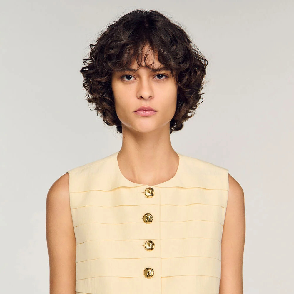 Pleated crop top | Sandro US | Sandro-Paris US