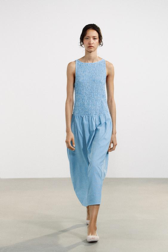 GINGHAM MIDI DRESS | Zara US