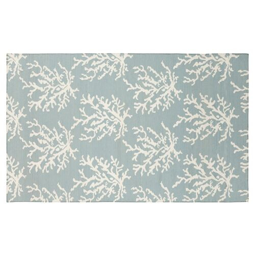 Reef Flat-Weave Rug, Powder | One Kings Lane