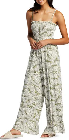 Straight to Romantic Smocked Wide Leg Jumpsuit | Nordstrom