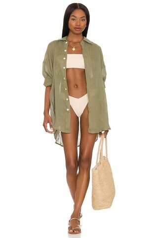 vitamin A Playa Shirt Dress in Agave from Revolve.com | Revolve Clothing (Global)