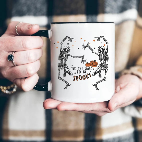 Vintage Spooky Season Skeleton Dancing Halloween Mug Retro - Etsy | Etsy (US)