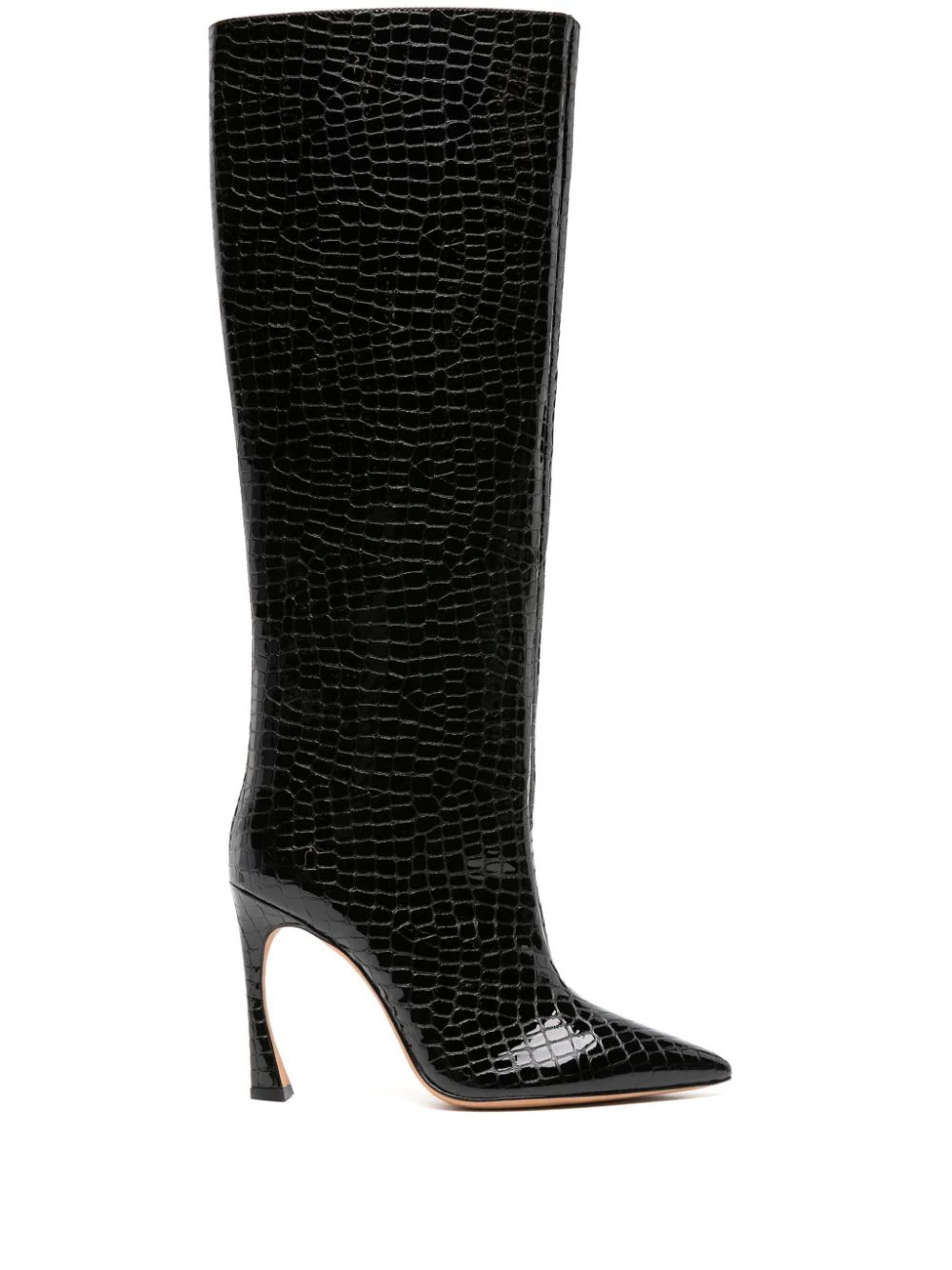 Alexandre Birman Kyra 100mm crocodile-embossed boots - Black | Farfetch Global