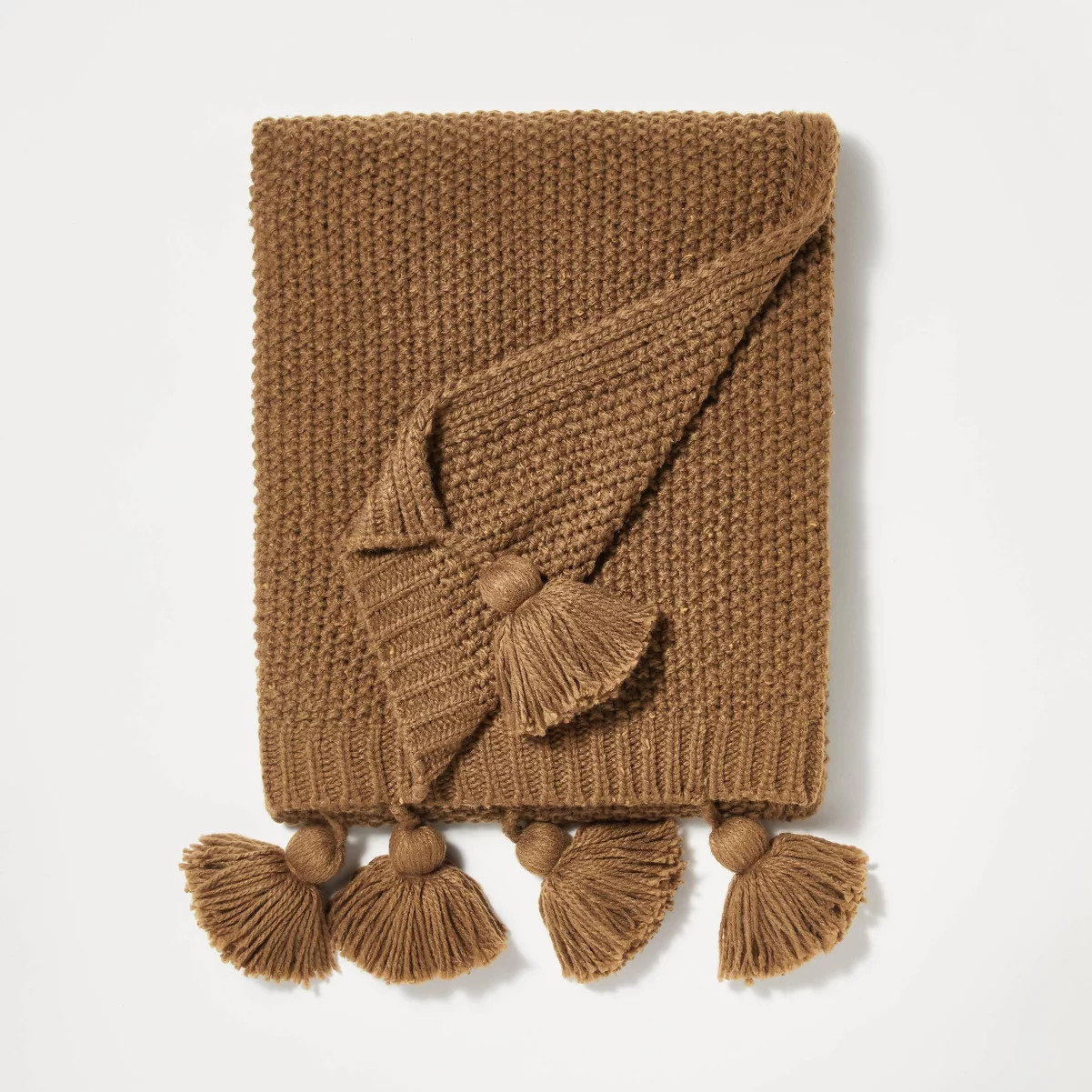 Knit Throw with Pom Tassels Throw Blanket - Threshold™ designed with Studio McGee | Target
