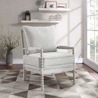 Kaylee Spindle Chair in Fabric with White Frame - Bed Bath & Beyond - 33061273 | Bed Bath & Beyond