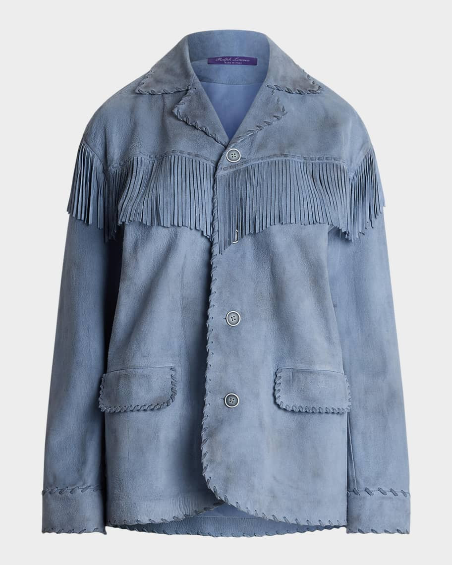 Ralph Lauren Collection Rennie Rustic Suede Fringe Jacket | Neiman Marcus