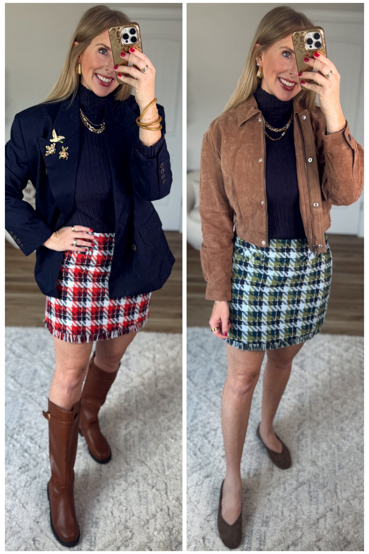 2 colors of this cute tweed skirt from Walmart!

#LTKootd