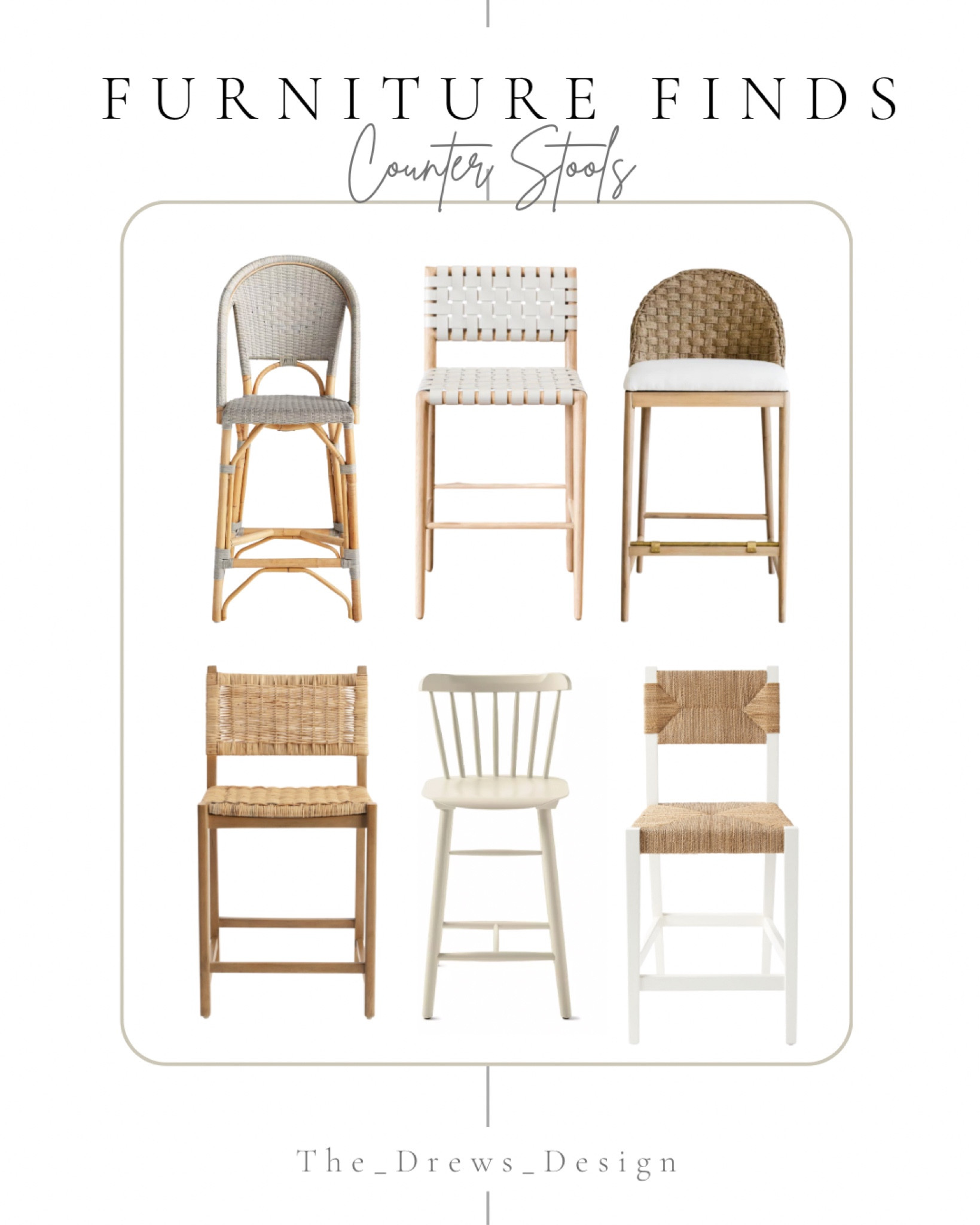 All on sale!! My picks for kitchen counter stools. Bistro counter stool, rattan counter stools, wipeable counter stool, coastal modern dining furniture, Serena and Lily, World Market, McGee & Co 

#LTKstyletip #LTKsalealert #LTKhome