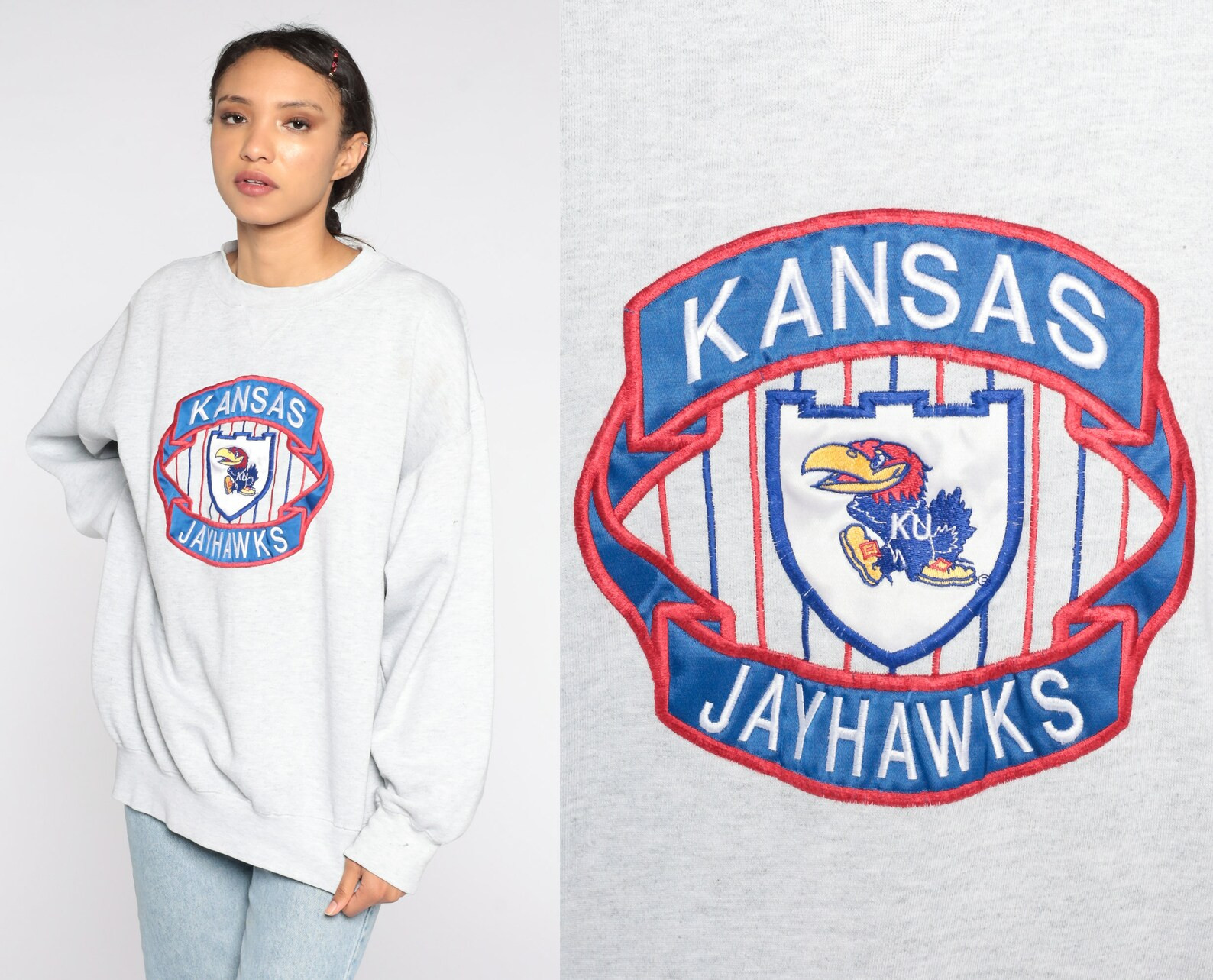 Kansas Jayhawks Sweatshirt University Sweatshirt 90s Football | Etsy | Etsy (US)