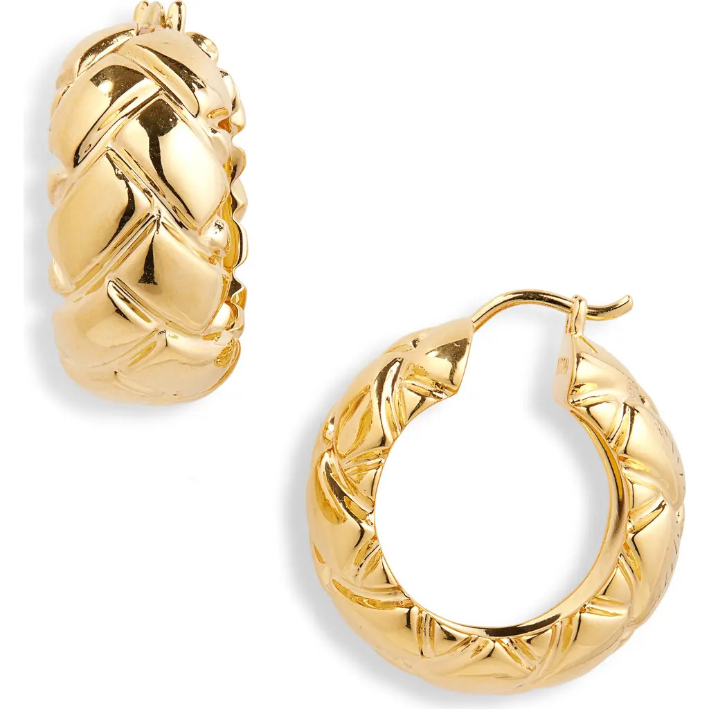 Missoma Lucy Williams Chunky Waffle Hoop Earrings in Gold at Nordstrom | Nordstrom