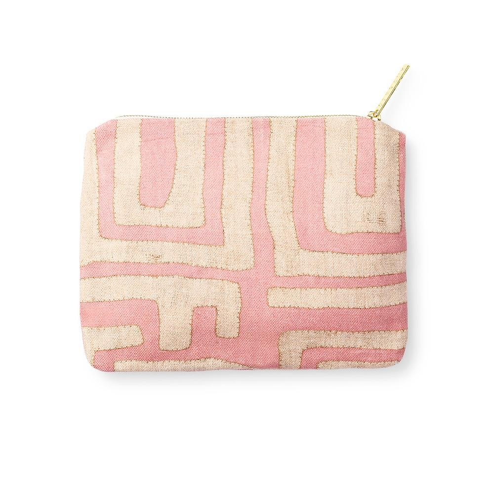 Terracotta Classic Kuba Cloth - Zip Pouch | St. Frank (US)