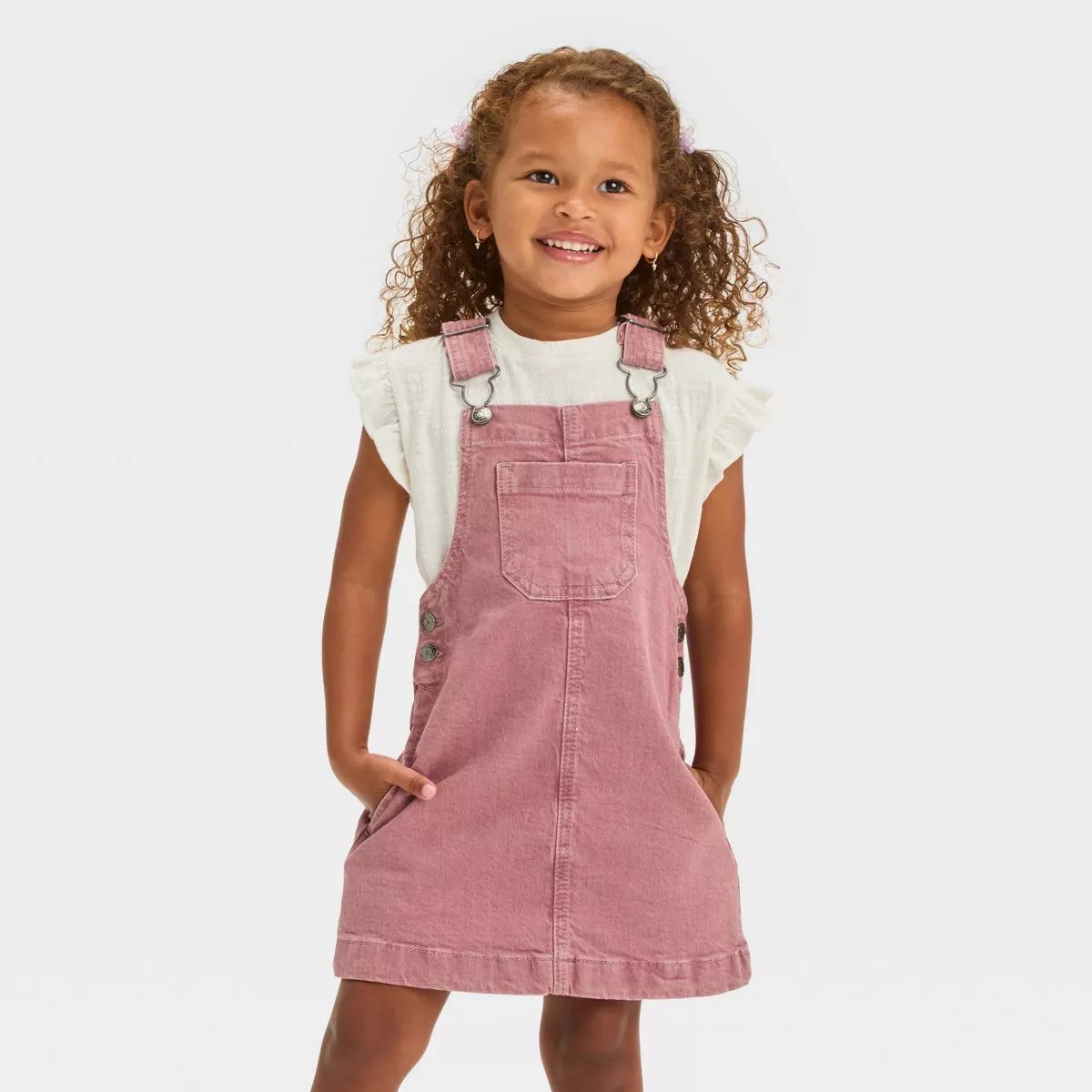 Toddler Girls' Denim Skirtall Dress - Cat & Jack™ Pink | Target