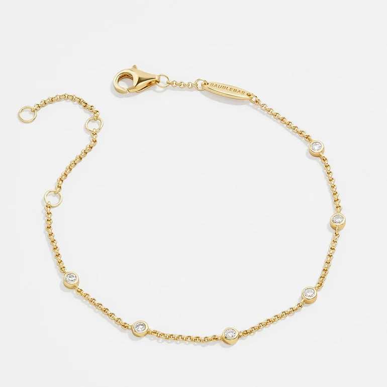 Yasmine 18K Gold Birthstone Bracelet - Crystal | BaubleBar