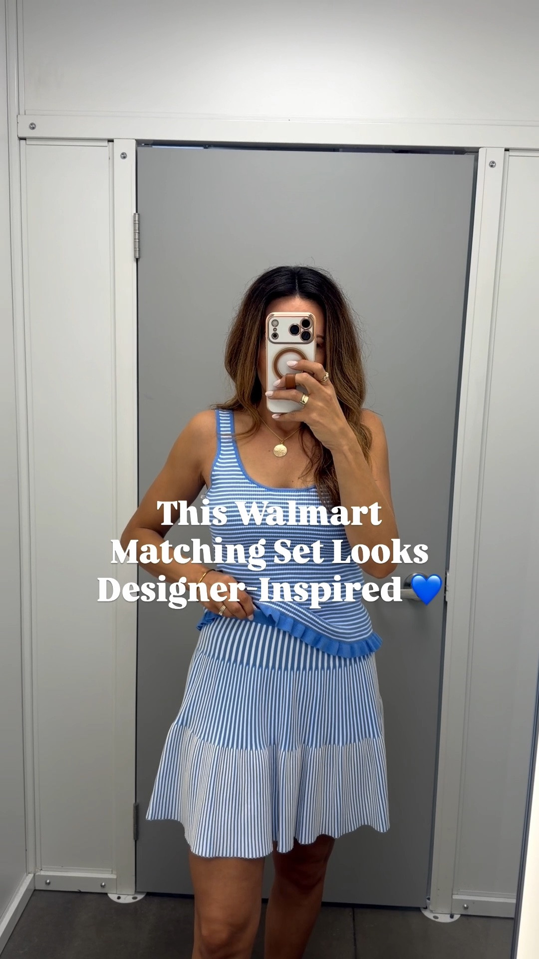 The summer set I didn't know I needed 💙
This blue striped tank and skirt set from Walmart is such a fun coastal-inspired look for summer. The ruffle detail, flattering fit, and easy styling make it perfect for vacations, brunch, showers, or dinner by the water. It honestly looks much more expensive than its $44 price tag! Also comes in a gorgeous red! 

Paired with simple gold jewelry and neutral sandals for an effortless summer outfit. ✨

#WalmartFashion #LTKStyleTip #SummerStyle #CoastalChic #WalmartFinds #VacationStyle #BlueAndWhiteStyle #AffordableStyle

#LTKootd #LTKSeasonal #LTKOver40