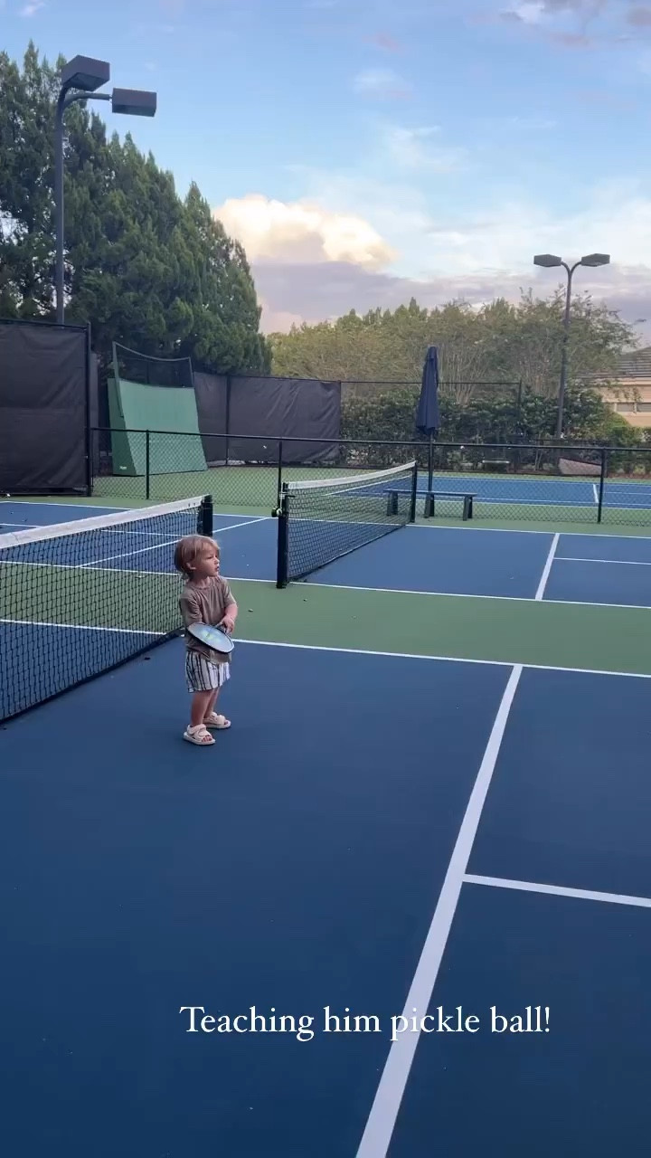Leo is my little pickleballer! I linked pickleball paddles for toddlers and his shorts. 

pickleball l toddler activities 