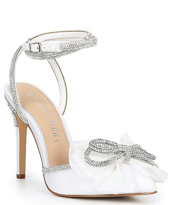 Niomi Rhinestone Embellished Satin Bow Dress Pumps | Dillard's