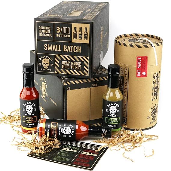 Gourmet Hot Sauce Gift Set, 3 Bottles, Ghost Pepper, Chipotle, Jalapeno Father's Day Sampler for ... | Amazon (US)