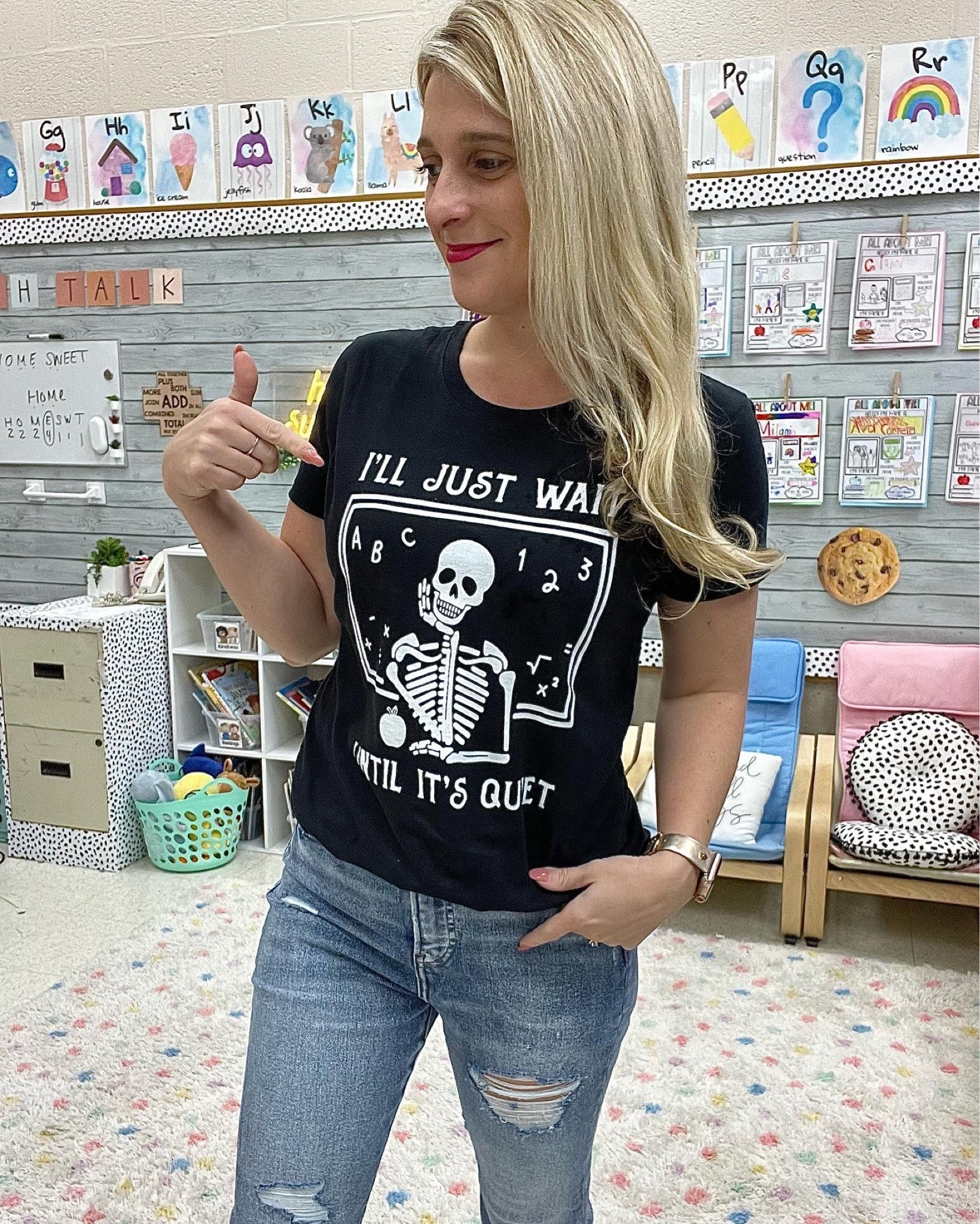 My favorite teacher line… “I’ll just wait until it’s quiet”. 

#LTKHalloween #LTKSeasonal #LTKunder50