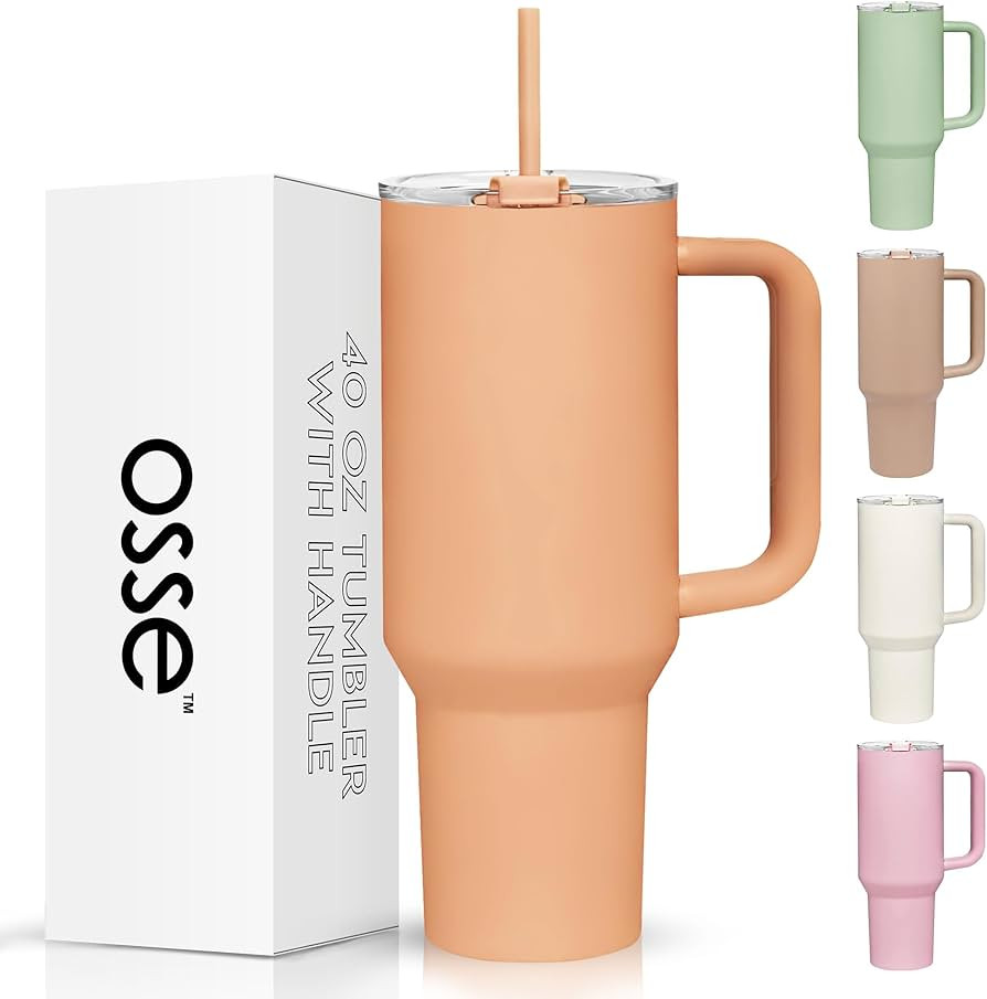 osse 40oz Tumbler with Handle and Straw Lid | Double Wall Vacuum Reusable Stainless Steel Insulat... | Amazon (US)