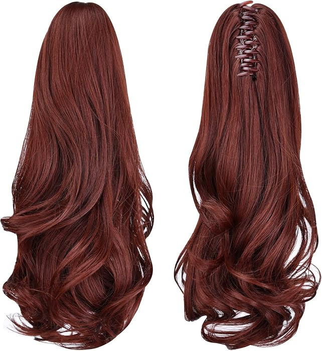 Claw Clip Ponytail Extension, 16" Clip in Ponytail,Auburn | Amazon (US)