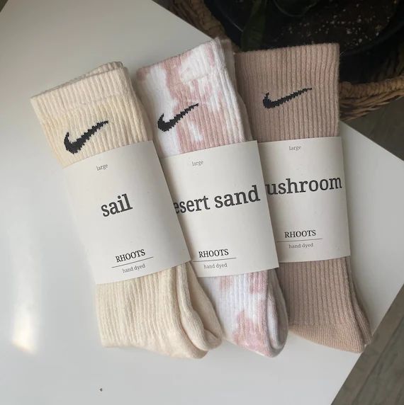 Nike Nude/neutral Hand-dyed Dri-fit Socks by RHOOTS | Etsy | Etsy (US)