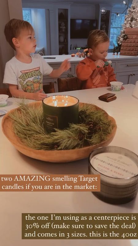 two amazing smelling Target candles for winter. The one I’m using as a centerpiece is currently 30% off (make sure to “save” the deal and need to be a Circle member) and comes in 3 sizes, this is the 40oz 

Holiday candles, target, home decor, Christmas 

#LTKhome #LTKHoliday #LTKfindsunder50