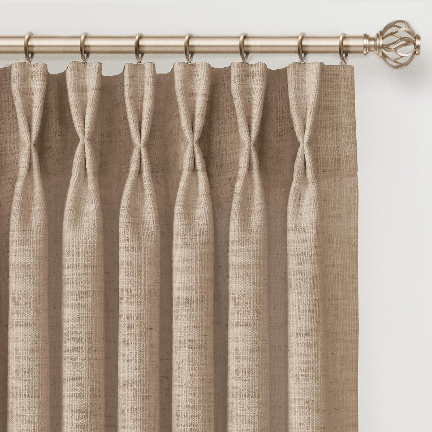 INOVADAY Memory Trained Pinch Pleated Thick Linen Curtains 90 Inches Long | Amazon (US)