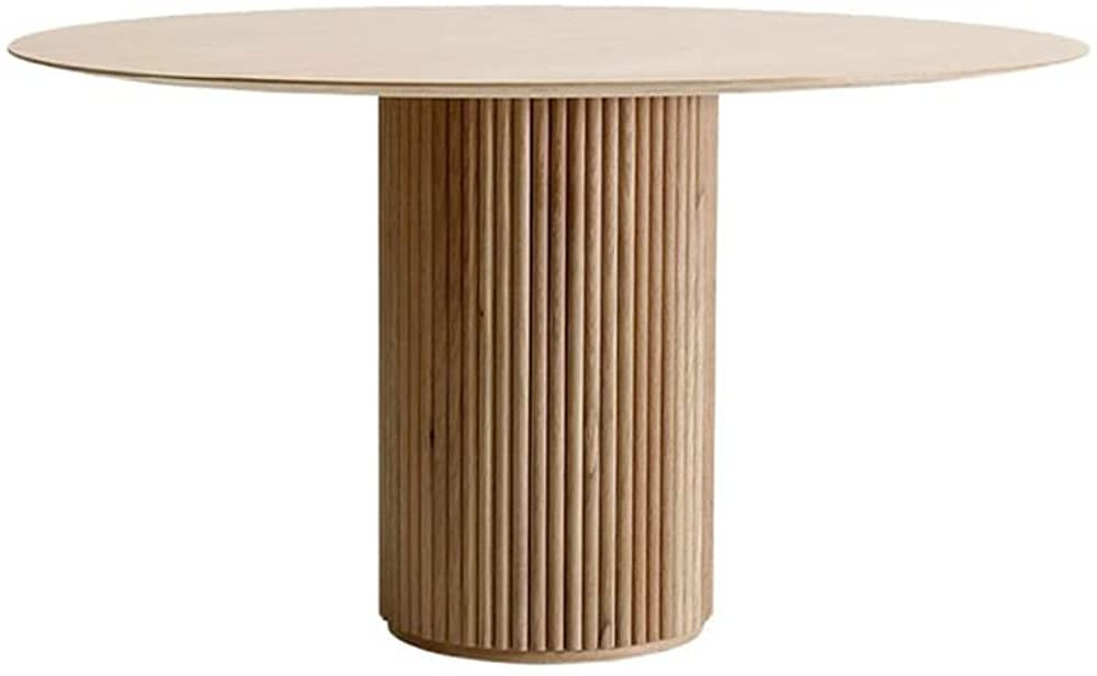 LAKIQ Modern Solid Wood Round Kitchen Dining Table Contemporary Dining Room Table with Pedestal B... | Amazon (US)