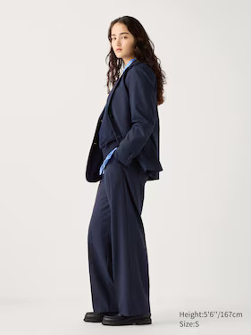 WOMEN'S PLEATED WIDE PANTS (STRIPE) | UNIQLO AU | Uniqlo Australia