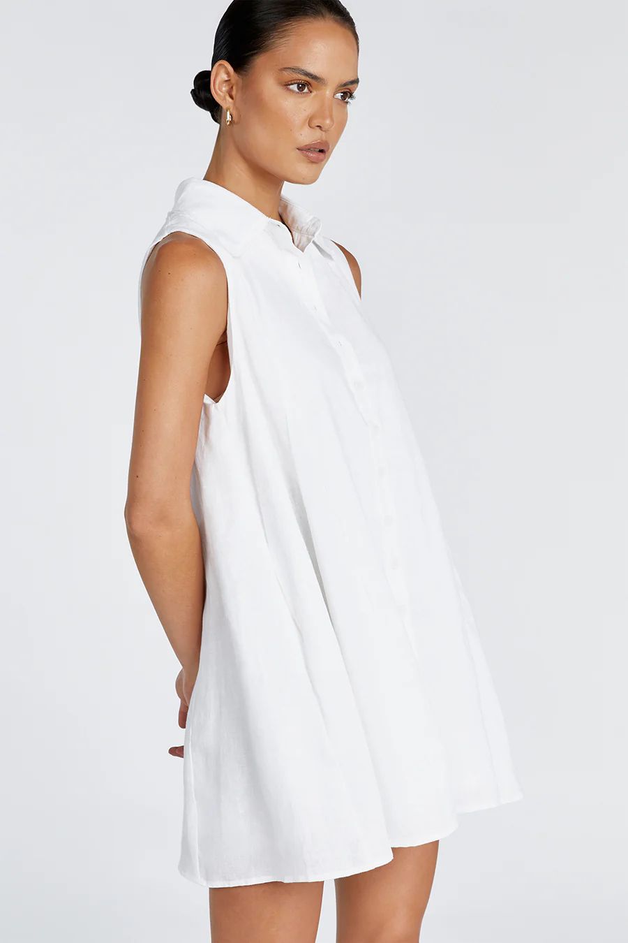MARC WHITE LINEN SLEEVELESS  DRESS | DISSH