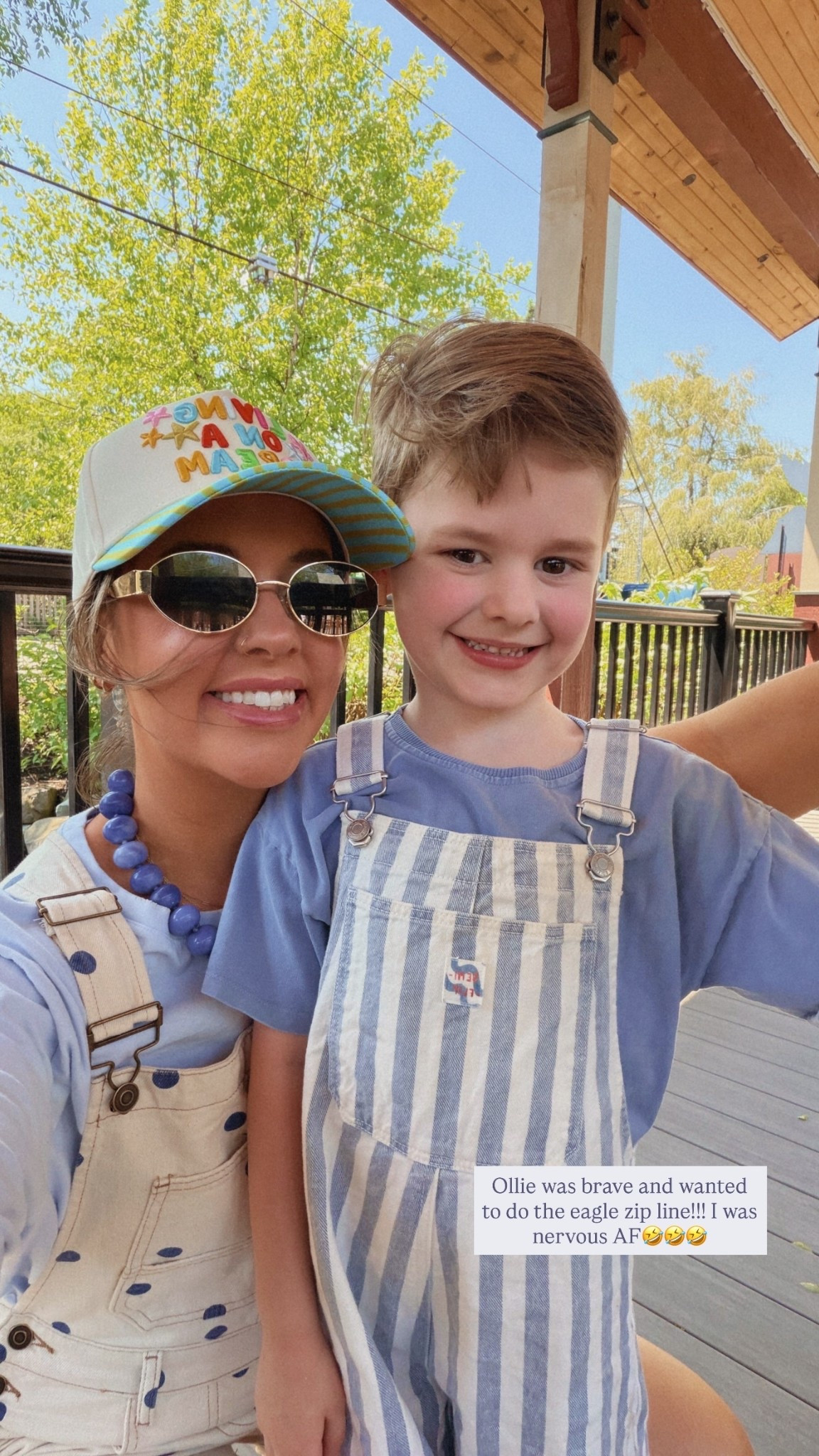 Ollie was brave and wanted to do the eagle zip line!!! I was nervous AF🤣🤣🤣