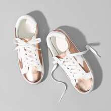 Star Patch Lace Up Splice Sneakers | SHEIN