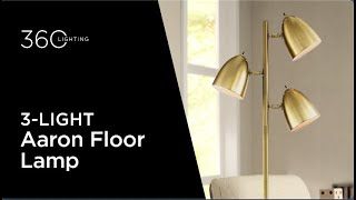 Aaron Aged Brass Finish Adjustable 3-Light Modern Floor Lamp | Lamps Plus
