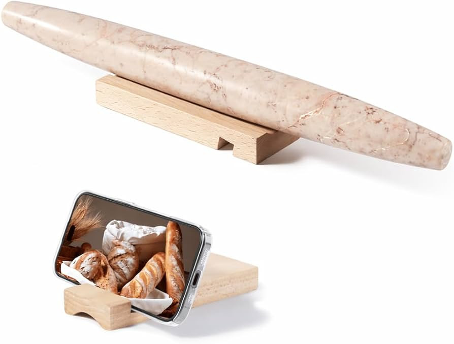 Natural Marble Rolling Pin for Baking, 15.6\u201d Non-Stick Stone Dough Roller | Amazon (US)