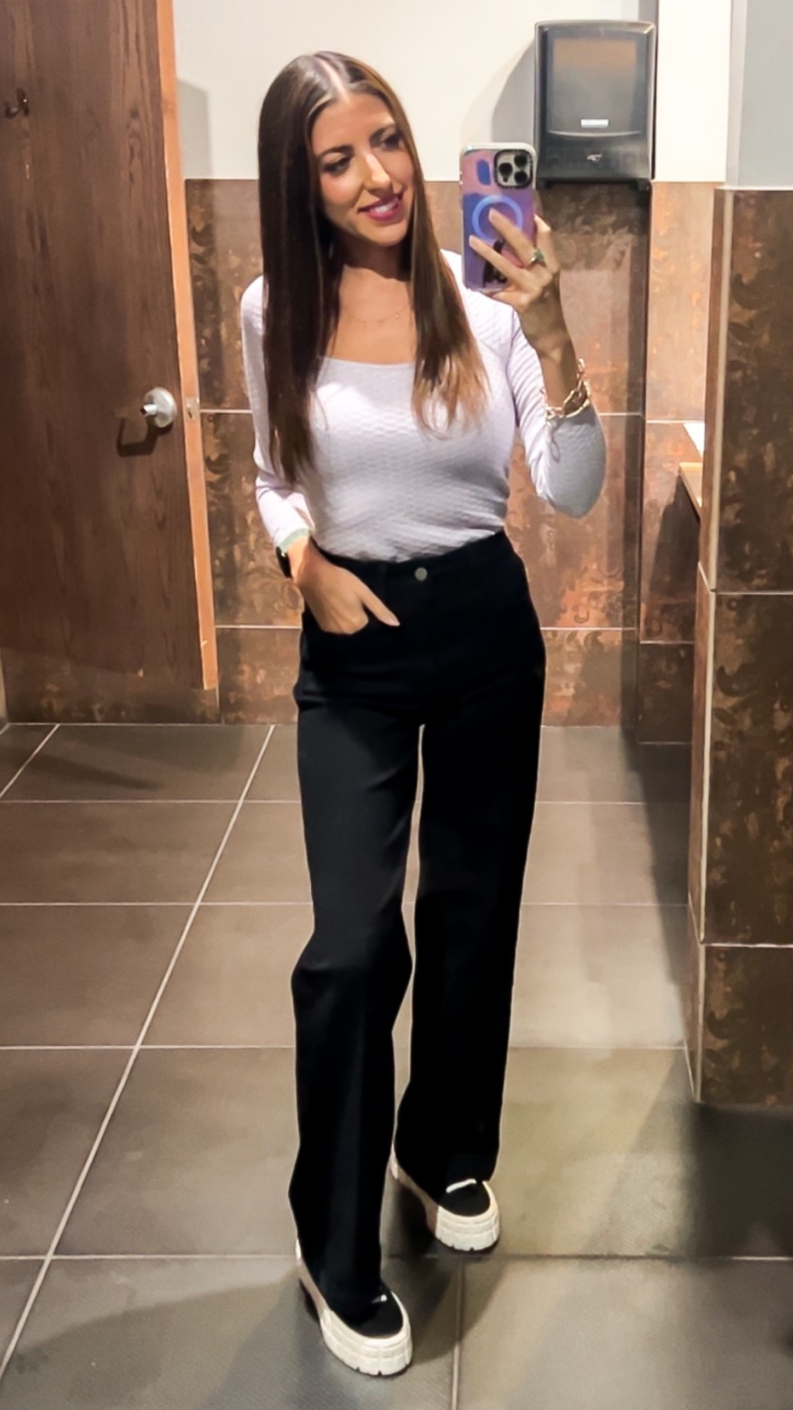 You can never go wrong with a crisp white top and wide-leg black pants—simple, timeless, and effortlessly chic. But the chunky platform sneakers? 

That’s where the fun comes in. Giving a little extra height, a little extra attitude, and a whole lot of comfort. 

Who else loves mixing classic pieces with bold footwear? #MonochromeMood

 #CasualChic #EffortlesslyCool

#LTKFindsUnder100 #LTKFindsUnder50 #LTKStyleTip