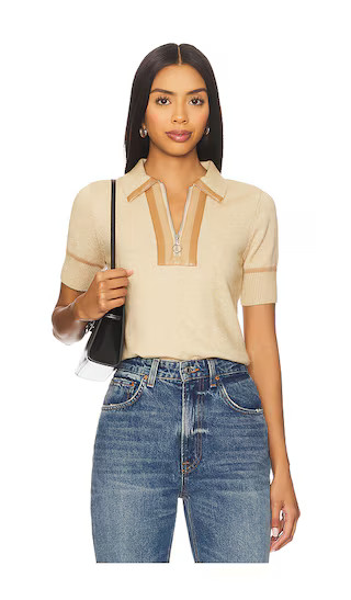 Atlast Zip Up Polo in Oat | Revolve Clothing (Global)