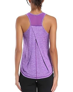 Aeuui Womens Workout Tops for Women Racerback Tank Tops Mesh Yoga Shirts Athletic Running Tank To... | Amazon (US)