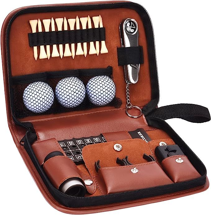 Jiskan Golf Gifts for Men and Women, Golf Accessories Set with Hi-End Case, Golf Balls, Rangefind... | Amazon (US)