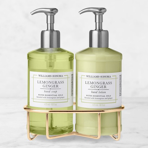 Williams Sonoma Lemongrass Ginger Hand Soap & Lotion 3-Piece Kitchen Set, Deluxe, Gold | Williams-Sonoma