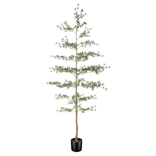 LYERSE Black Olive Tree Artificial 8ft - Faux Black Olive Tree with Natural Trunk and Realistic Leaves - Artificial Shady Lady Tree for Indoor Home Office House Living Room Decor | Amazon (US)