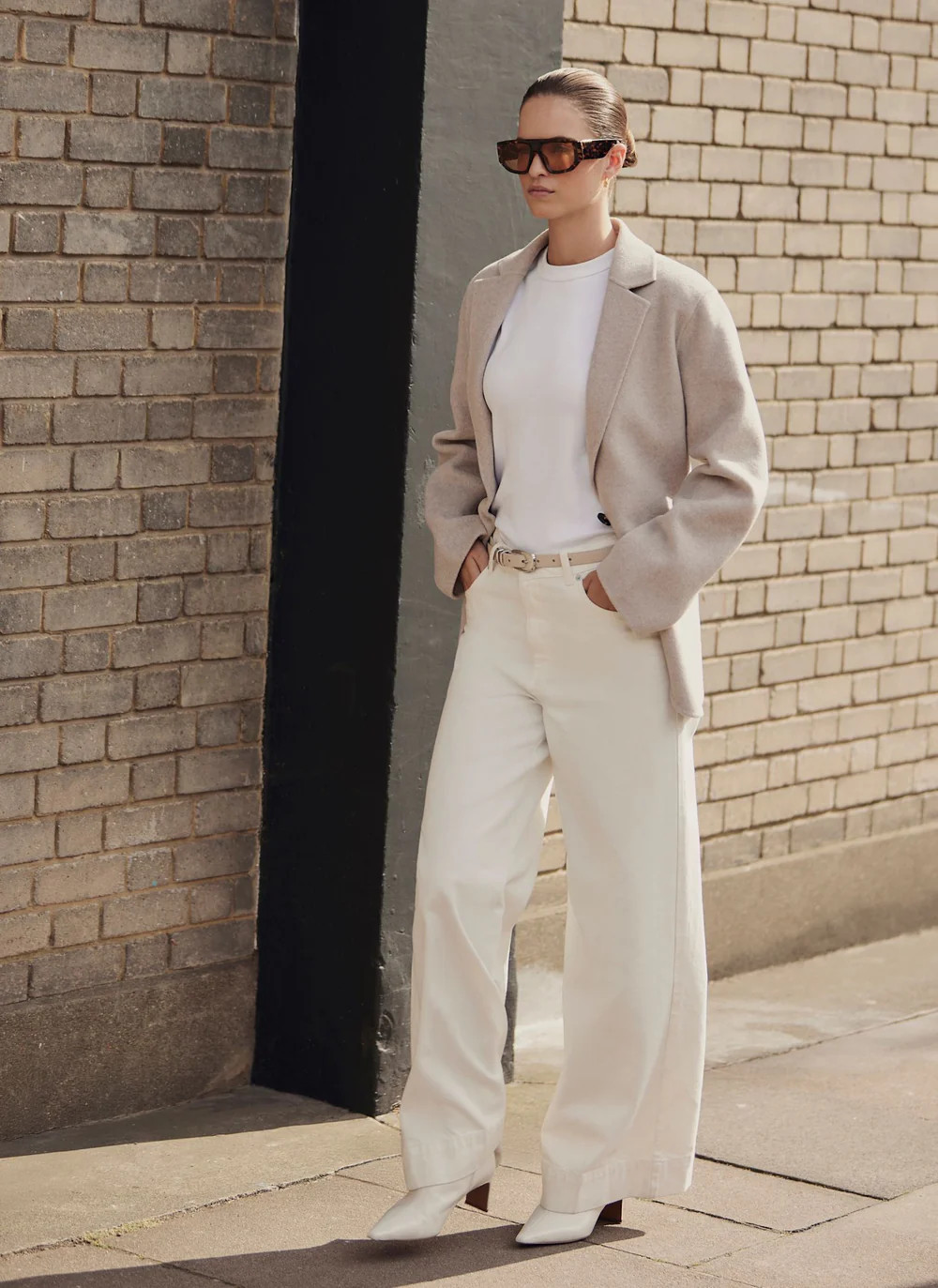 Neutral Wool Blend Hand Finished Blazer | Mint Velvet