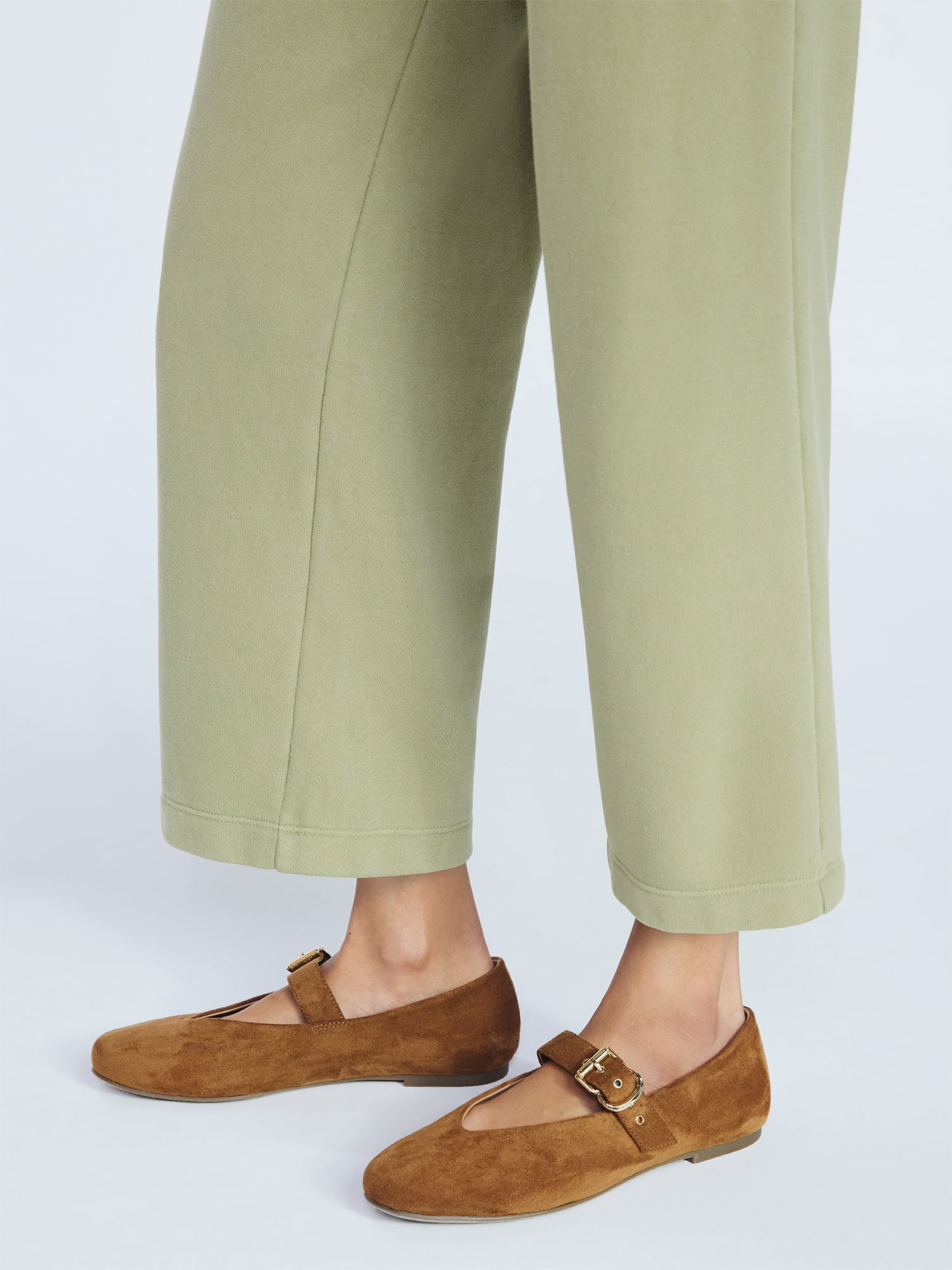 Free Assembly Women's Faux Suede Mary Jane Ballet Flats | Walmart (US)