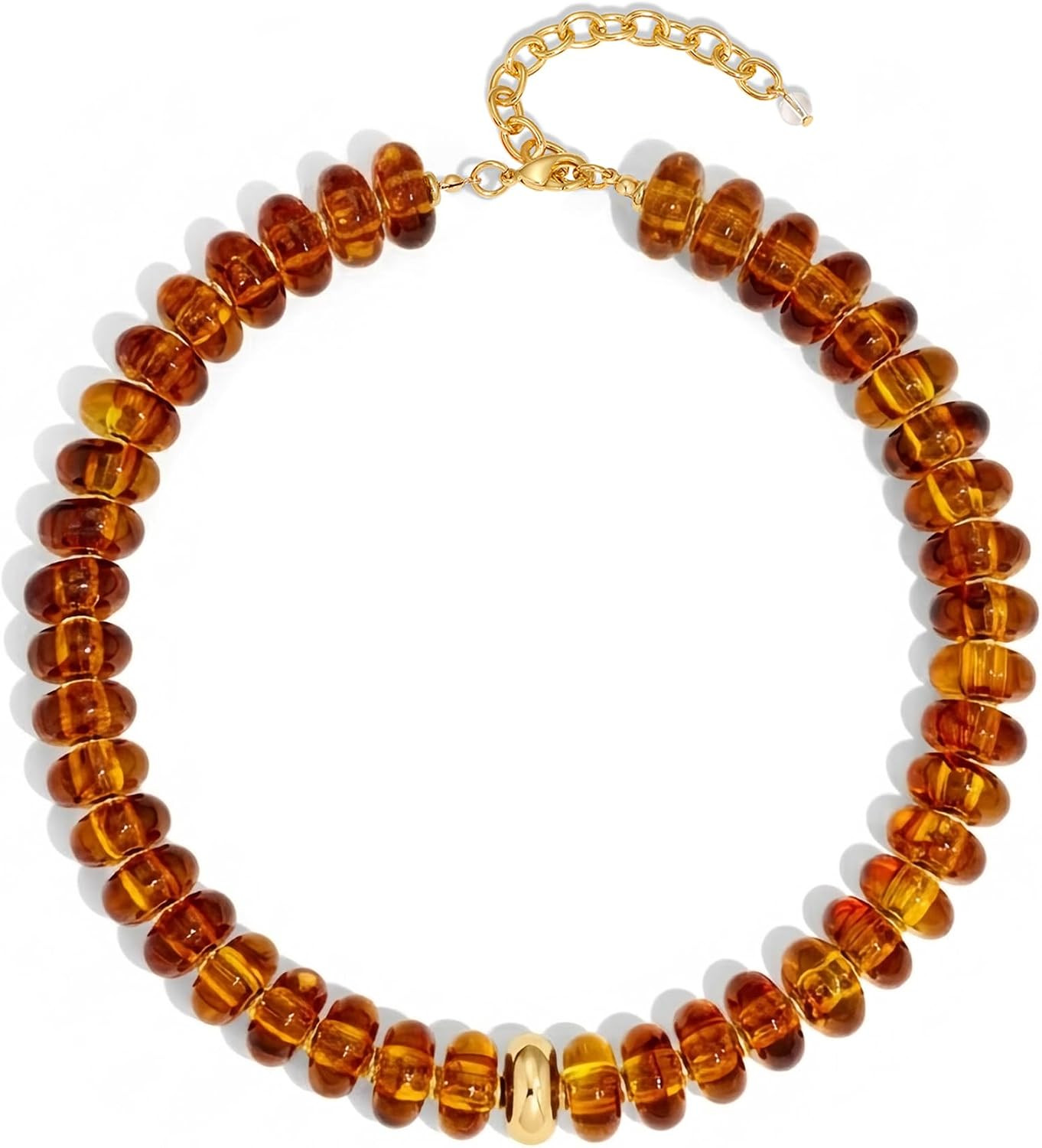 WOWORAMA Colorful Chunky Necklaces for Women 20MM Large Oversized Resin Beaded Necklace Bold Statement Chunky Choker Necklace Boho Summer Jewelry | Amazon (US)
